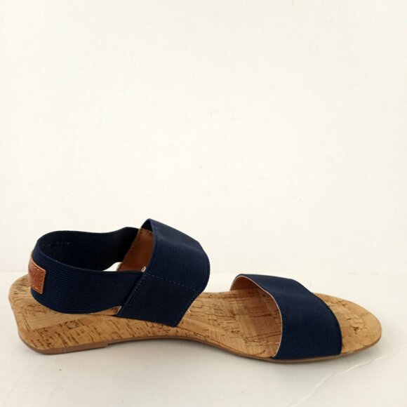 Tommy Bahama DALLIS Navy Blue Cork Wedge Slip On Sandals - Picture 3 of 9